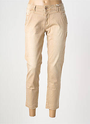 Pantalon 7/8 stretch taille normale beige TIMEZONE femme