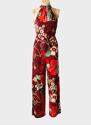 Combi-pantalon fermeture zippée au dos sans manche rouge KING LOUIE femme