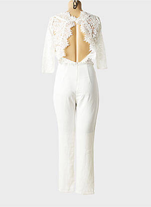Combi-pantalon coupe cintrée manches 3/4 blanc ANDY & LUCY femme