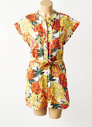 Combishort fermeture boutonnée sur le devant manches courtes jaune SCOTCH & SODA femme