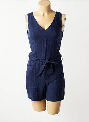 Combishort tissage popeline sans manche bleu FREEMAN T.PORTER femme