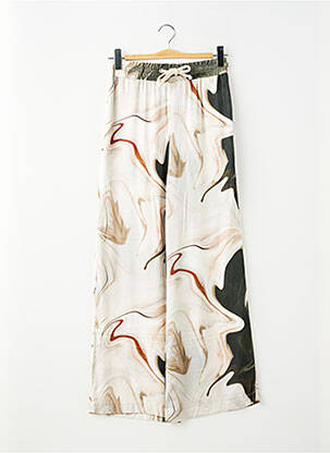 Pantalon large tissage popeline taille normale beige PLEASE femme