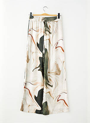 Pantalon large tissage popeline taille normale beige PLEASE femme
