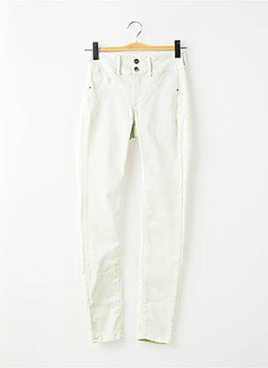 Pantalon slim tissage popeline taille normale vert TIFFOSI femme