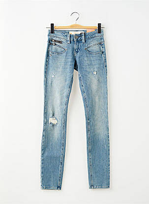 Jeans coupe slim effet usé délavé taille normale bleu FREEMAN T.PORTER femme