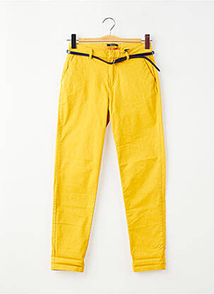 Pantalon chino tissage popeline taille normale jaune SCOTCH & SODA femme