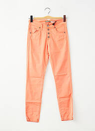 Pantalon slim tissage popeline taille normale orange PLEASE femme