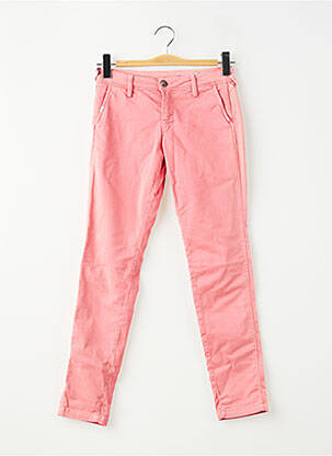 Pantalon chino tissage popeline taille normale rose TEDDY SMITH femme