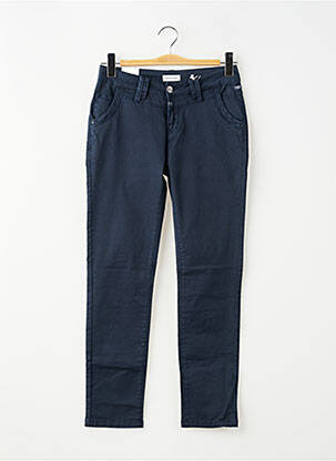 Pantalon chino tissage popeline taille normale bleu TIMEZONE femme