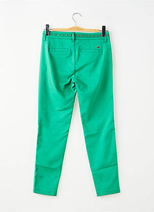 Pantalon chino fermeture zippée sous rabat boutonné taille normale vert FREEMAN T.PORTER femme