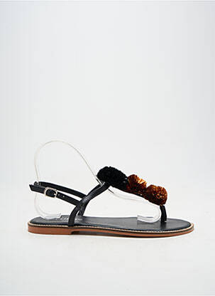 Sandales/nu pieds matière lisse talon plat jusqu'à 3cm noir LOLLIPOPS femme