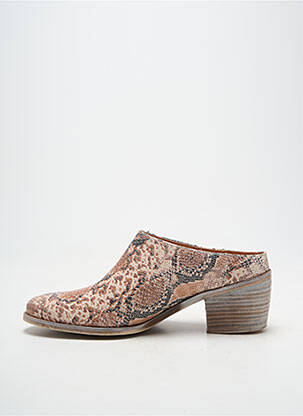 Mules/sabots matière lisse talon de 4 à 6cm beige MINKA DESIGN femme