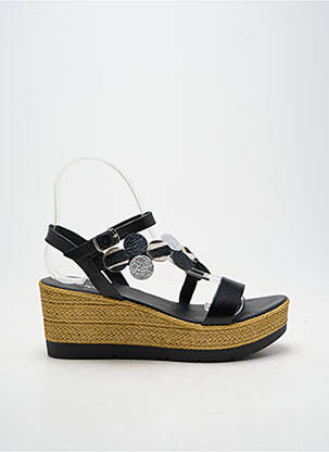 Espadrilles fermeture boucle(s) talon de 7 à 9cm noir REQINS femme