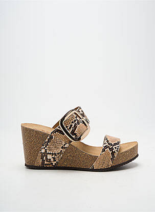 Mules/sabots type de semelle amortissante talon de 7 à 9cm marron REQINS femme