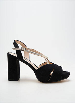 Sandales/nu pieds matière lisse talon de 7 à 9cm noir LODI femme