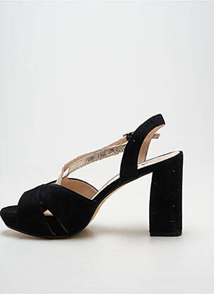 Sandales/nu pieds matière lisse talon de 7 à 9cm noir LODI femme