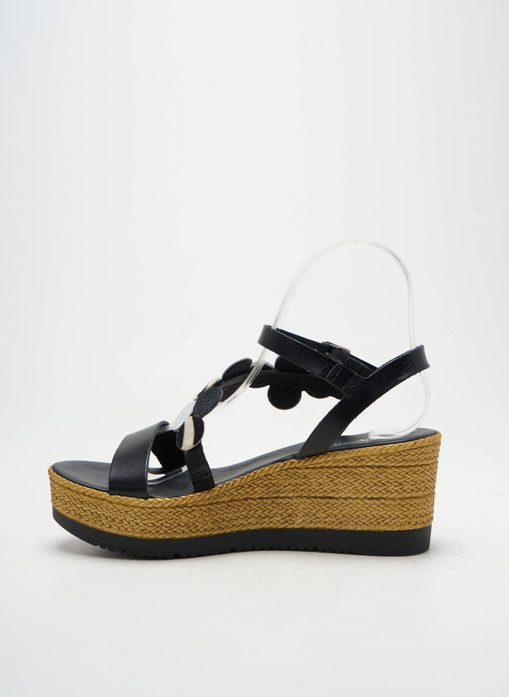 Espadrilles fermeture boucle(s) talon de 7 à 9cm noir REQINS femme
