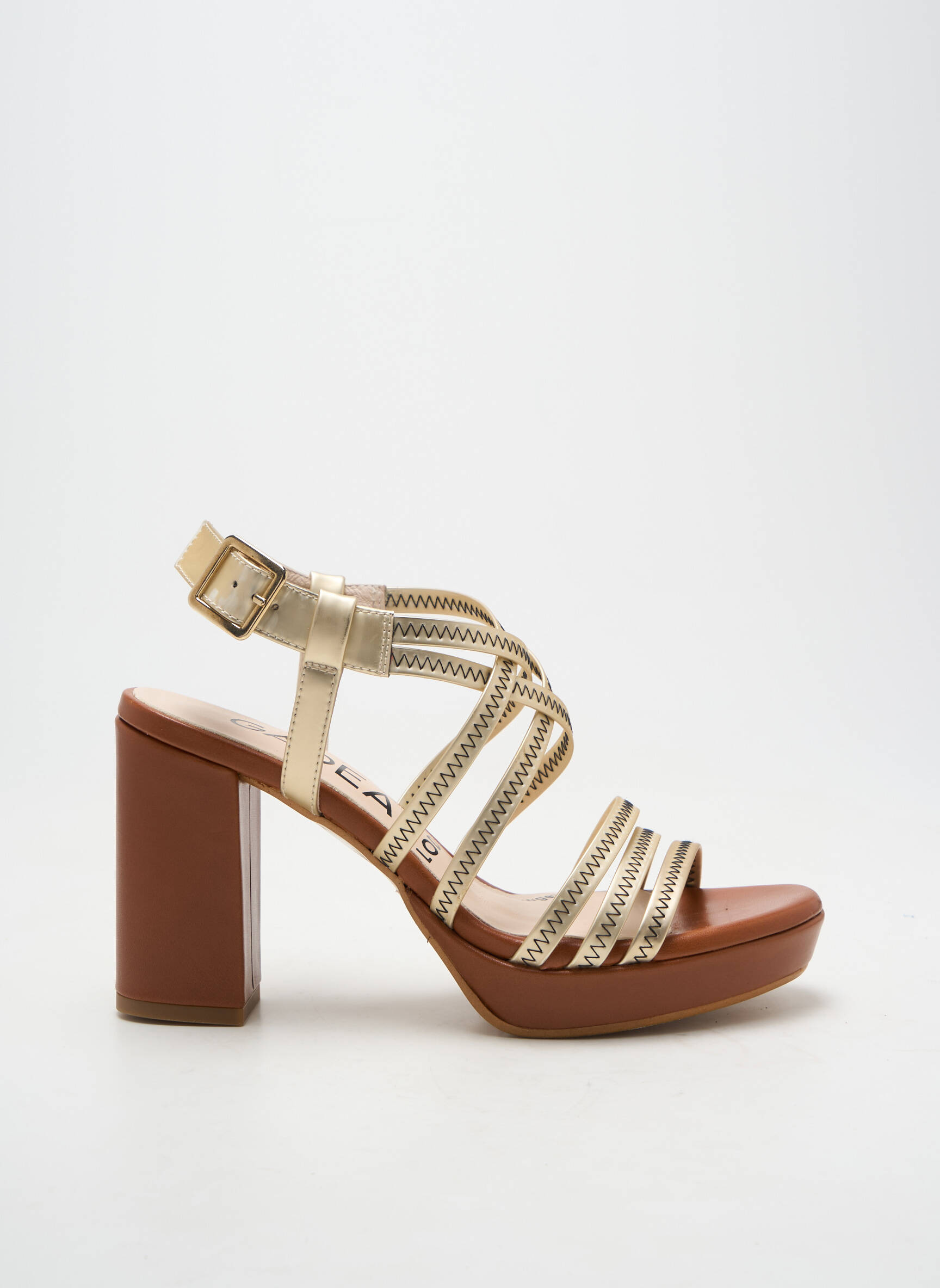 Sandales/nu pieds fermeture boucle(s) talon de 7 à 9cm or LODI femme
