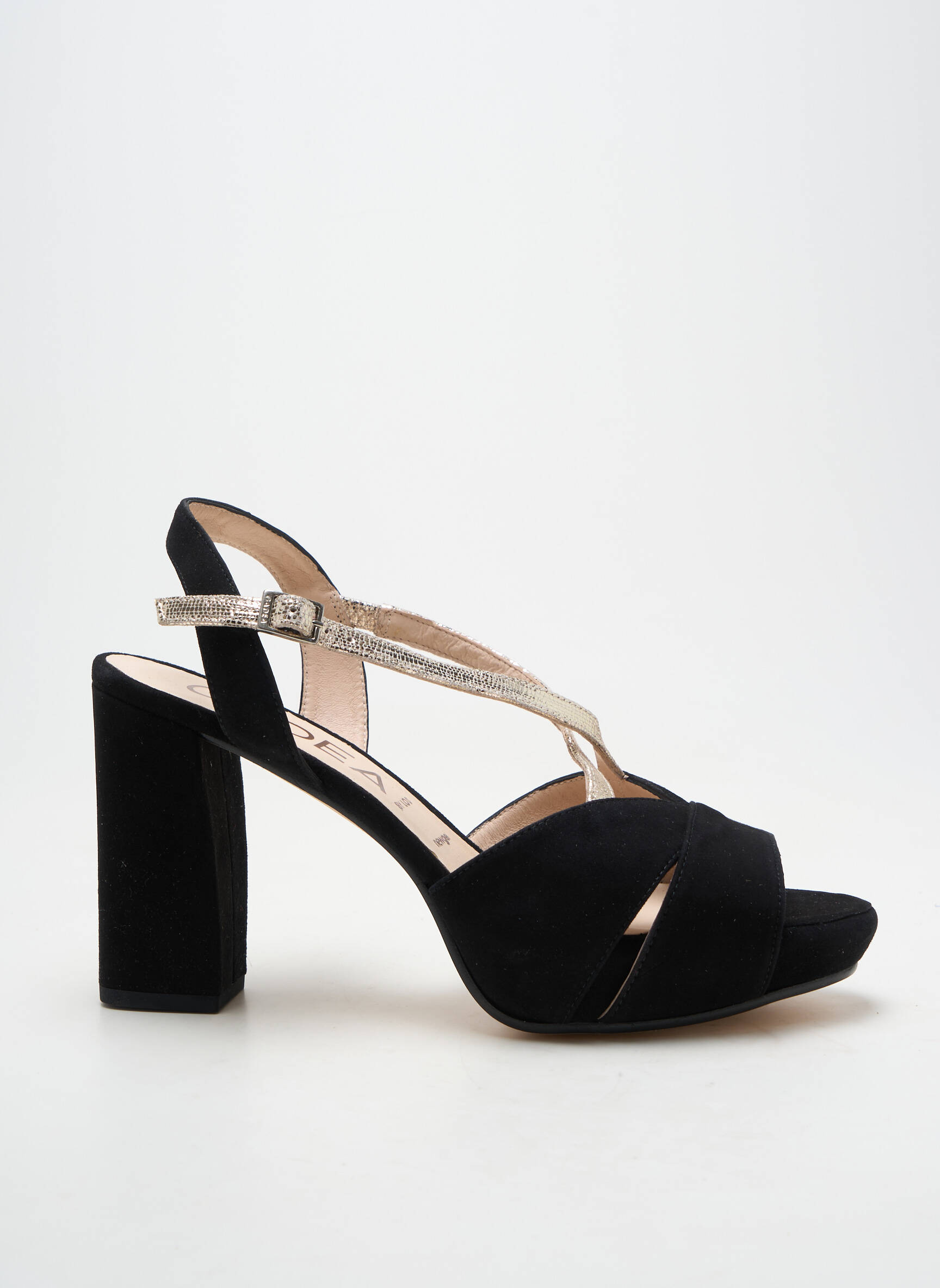 Sandales/nu pieds matière lisse talon de 7 à 9cm noir LODI femme