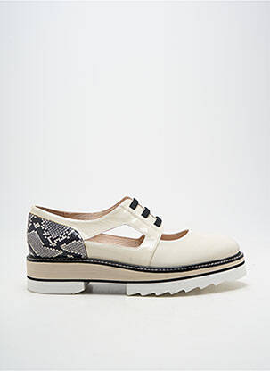 Derbies tissage vernis talon plat jusqu'à 3cm beige LODI femme