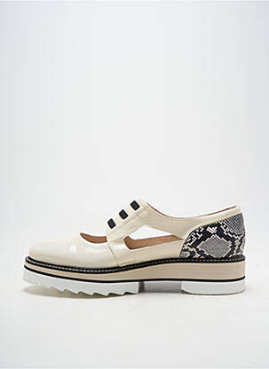 Derbies bout rond talon plat jusqu'à 3cm beige LODI femme