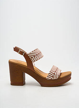 Sandales/nu pieds fermeture boucle(s) talon de 7 à 9cm marron LODI femme