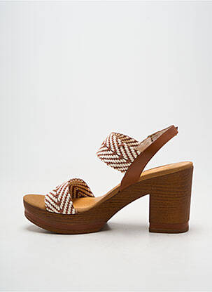 Sandales/nu pieds fermeture boucle(s) talon de 7 à 9cm marron LODI femme