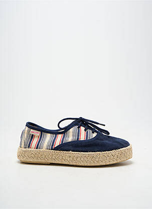 Espadrilles fermeture lacets talon plat jusqu'à 3cm bleu PARE GABIA femme