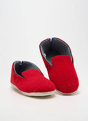 Chaussons/pantoufles bout rond bout rond rouge PERRIN unisexe