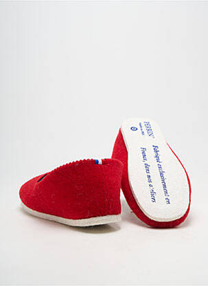 Chaussons/pantoufles bout rond bout rond rouge PERRIN unisexe