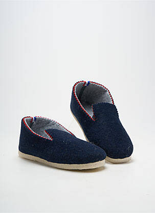 Chaussons/pantoufles bout rond bout rond bleu PERRIN unisexe