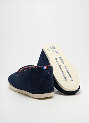 Chaussons/pantoufles bout rond bout rond bleu PERRIN unisexe