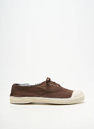 Baskets bout rond talon plat jusqu'à 3cm marron BENSIMON femme