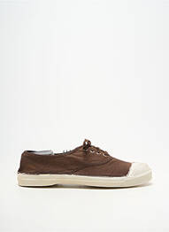 Baskets bout rond talon plat jusqu'à 3cm marron BENSIMON femme