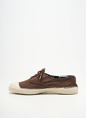 Baskets bout rond talon plat jusqu'à 3cm marron BENSIMON femme