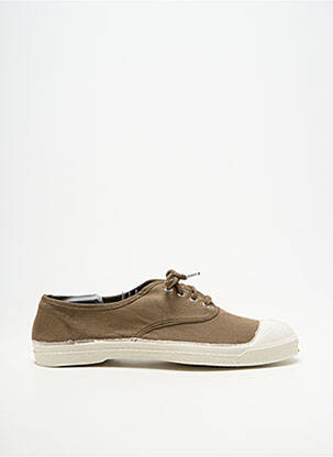 Baskets bout rond talon plat jusqu'à 3cm marron BENSIMON femme