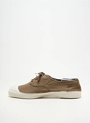 Baskets bout rond talon plat jusqu'à 3cm marron BENSIMON femme