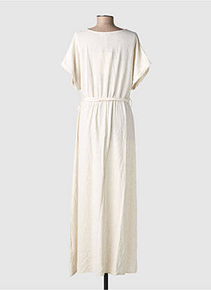 Robe longue manches courtes manches courtes beige GRACE & MILA femme