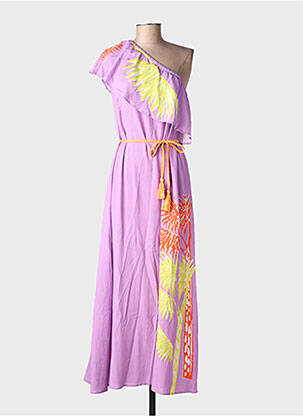 Robe longue manches courtes manches courtes violet POM AMSTERDAM femme