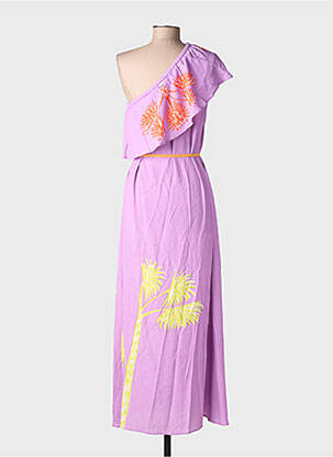 Robe longue manches courtes manches courtes violet POM AMSTERDAM femme