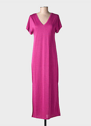 Robe longue manches courtes manches courtes violet GRACE & MILA femme