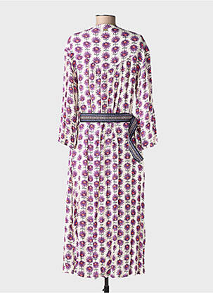 Robe longue imprimé fleurs manches 3/4 violet POM AMSTERDAM femme