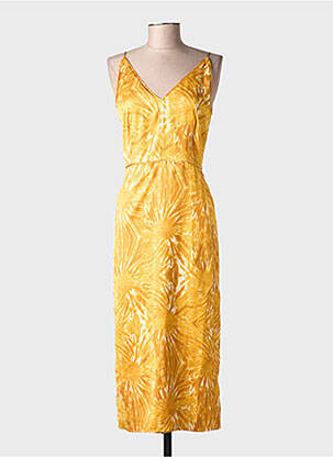 Robe longue imprimé fantaisie fines bretelles jaune SCOTCH & SODA femme