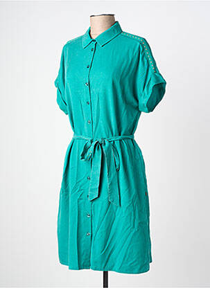 Robe courte manches courtes manches courtes vert FREEMAN T.PORTER femme
