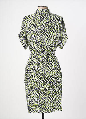 Robe mi-longue manches courtes manches courtes vert FREEMAN T.PORTER femme