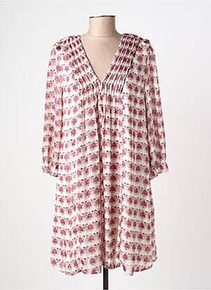 Robe courte coupe fluide manches 3/4 orange FREEMAN T.PORTER femme