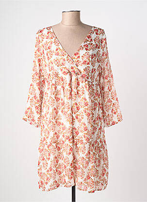 Robe courte manches 3/4 manches 3/4 orange LA PETITE ETOILE femme