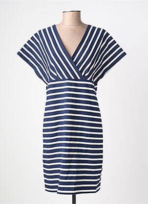 Robe courte manches courtes manches courtes bleu ROYAL MER femme