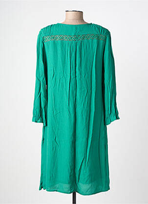 Robe mi-longue coupe fluide manches longues vert FREEMAN T.PORTER femme