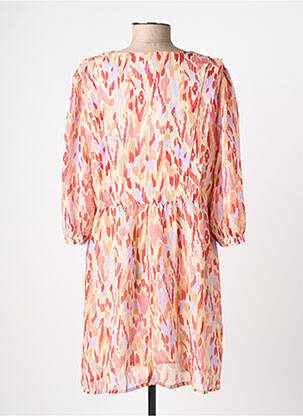 Robe courte manches 3/4 manches 3/4 orange GRACE & MILA femme